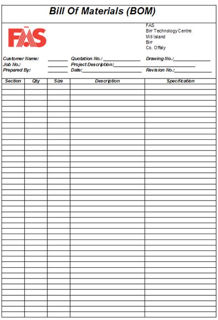 bill of materials bom