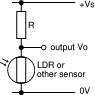 voltage divider with LDR at bottom